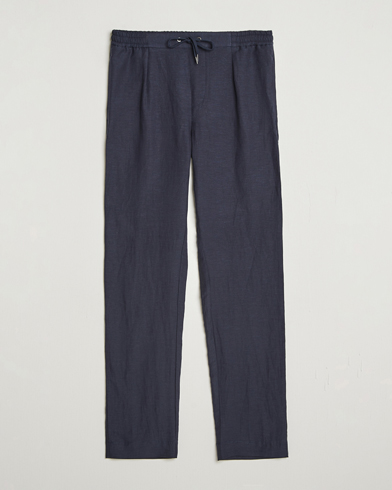 Giorgio Armani Pleated Seersucker Pants Navy at CareOfCarl.com