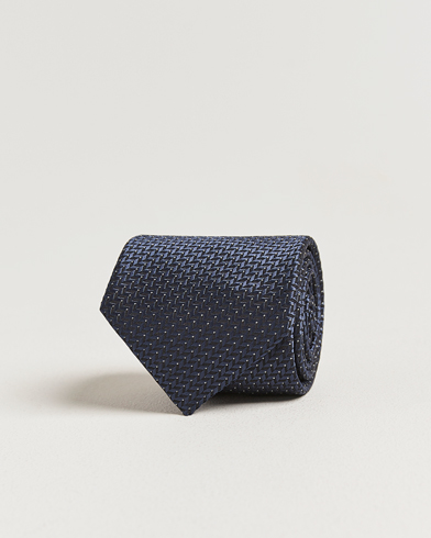 Brioni Jacquard Herringbone Silk Tie Navy – Blue