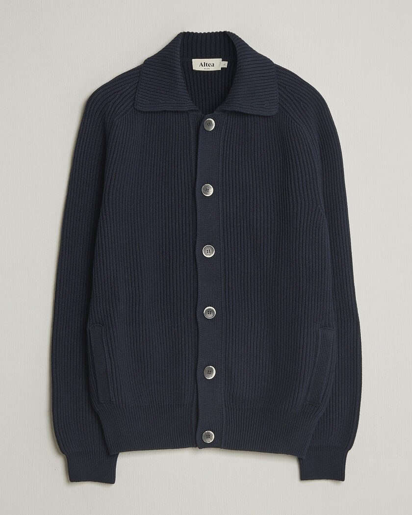 PS Paul Smith Merino Knitted Cardigan Blue at CareOfCarl.com