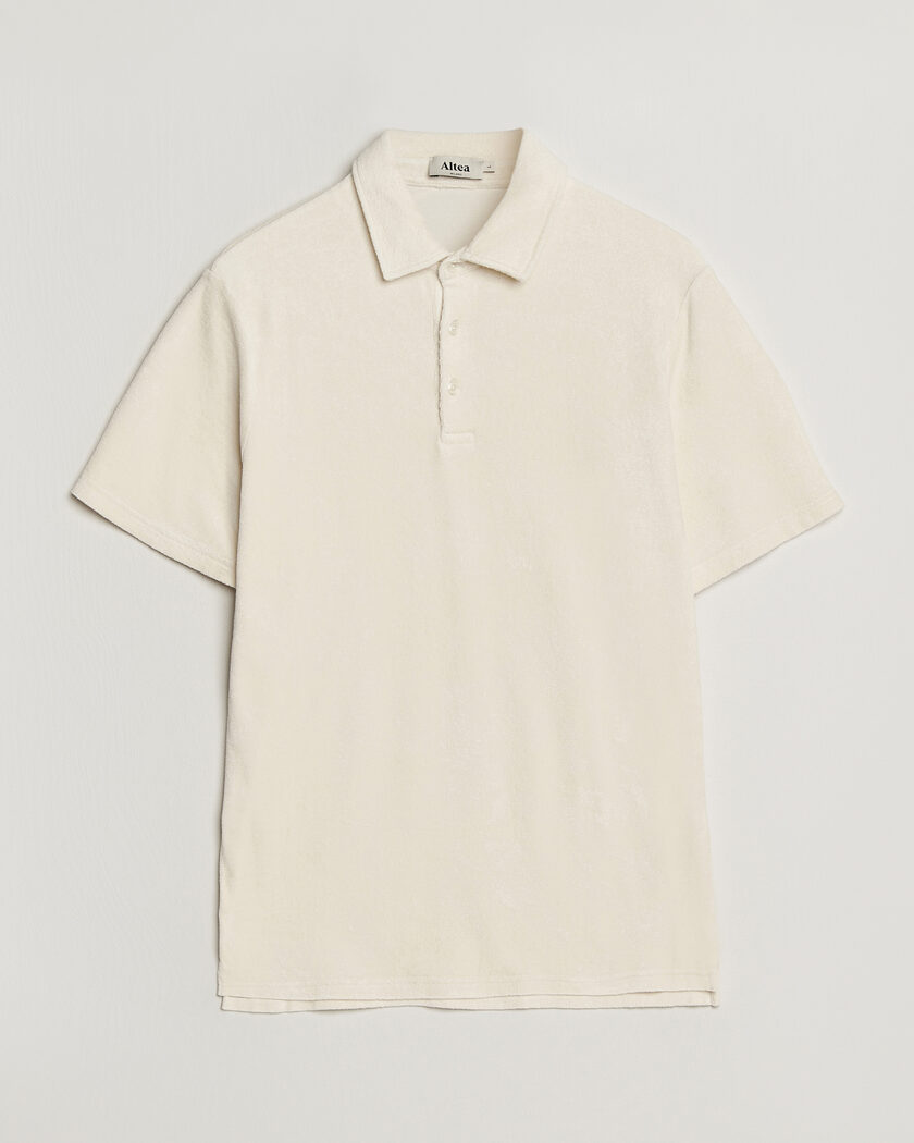 Altea Terry Cotton Polo Off White – White