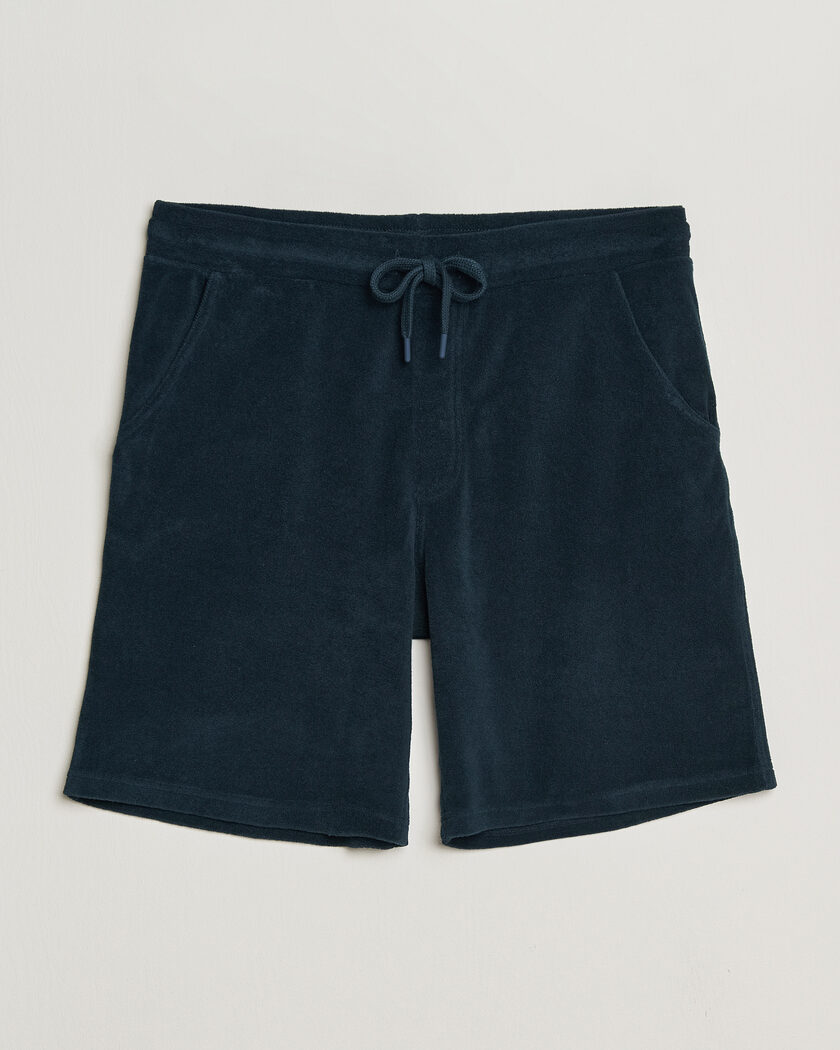 NN07 Kay Relaxed Fit Cotton Drawstring Shorts Navy Blue at