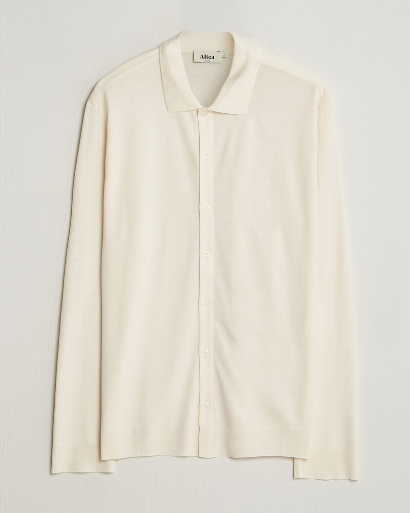 Altea Jersey Knit Shirt Off White – White