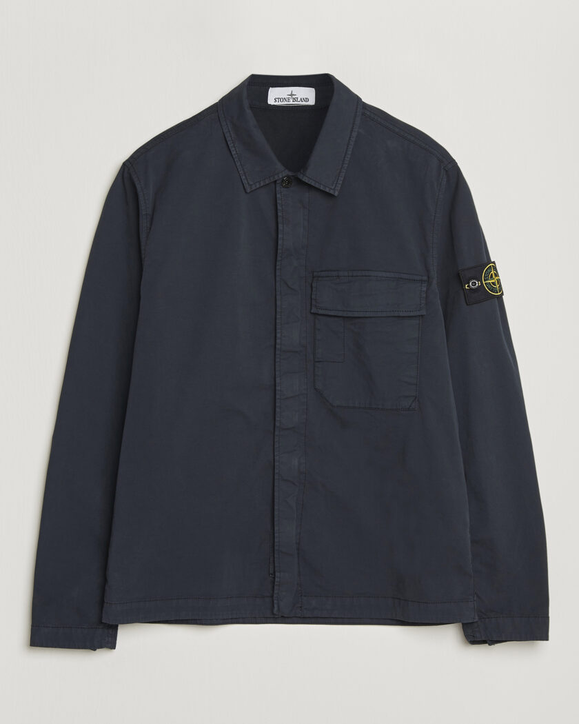 STONE  ZIP OVERSHIRT Lサイズ Stone Island Cotton Twill Stretch Zip Overshirt Black at