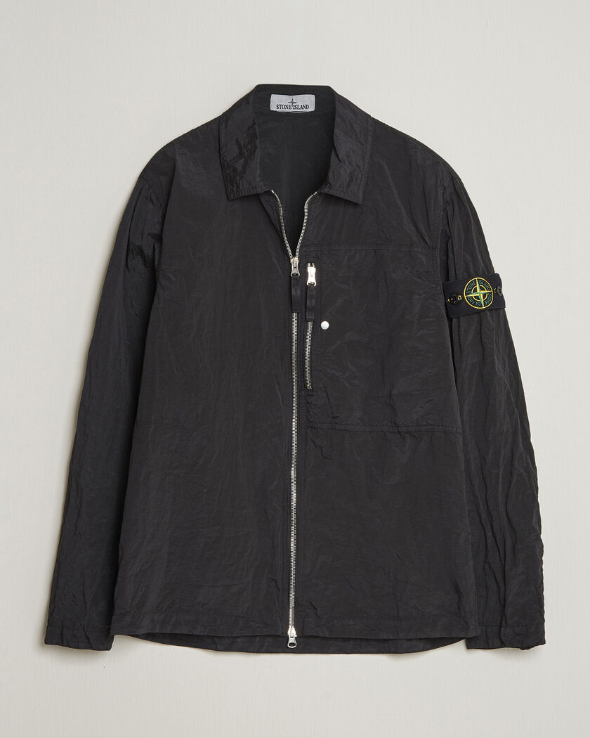 Stone Island Ghost Wool/Nylon Flannel Overshirt Black at