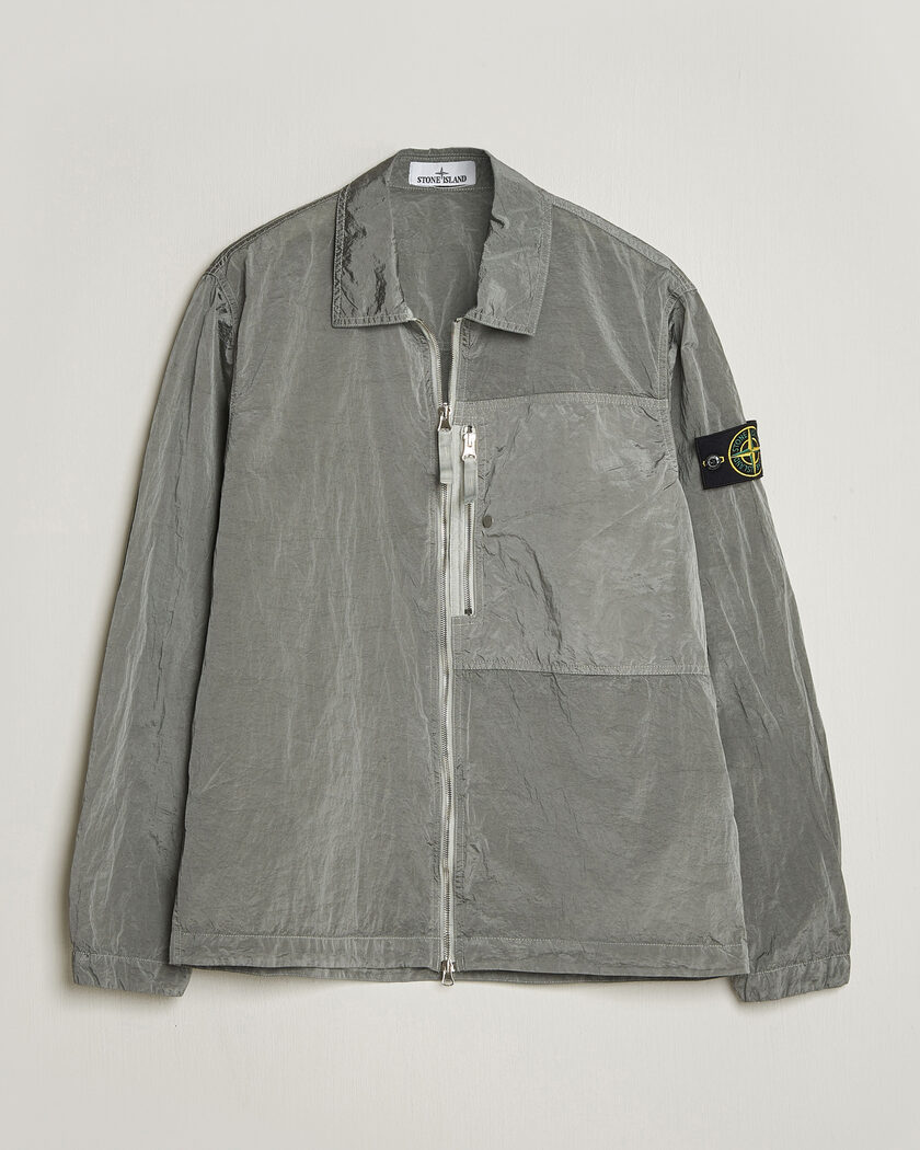 Stone Island Nylon Metal Zip Overshirt Grey at CareOfCarl.com
