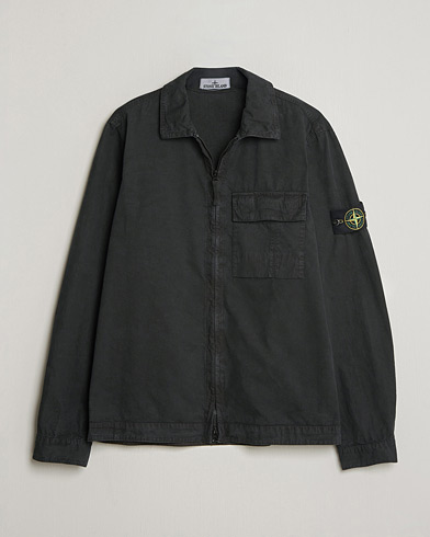 Stone Island Nylon Metal Zip Overshirt Black at CareOfCarl.com