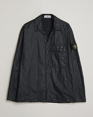 Stone Island Garment Dyed Nylon Zip Overshirt Black – Black