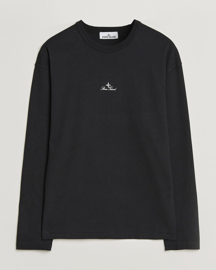 Stone Island Long Sleeve Garment Dyed Cotton Jersey T-Shirt White