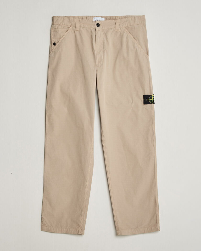 Stone Island Organic Panama Cotton Trousers Desert at CareOfCarl.com