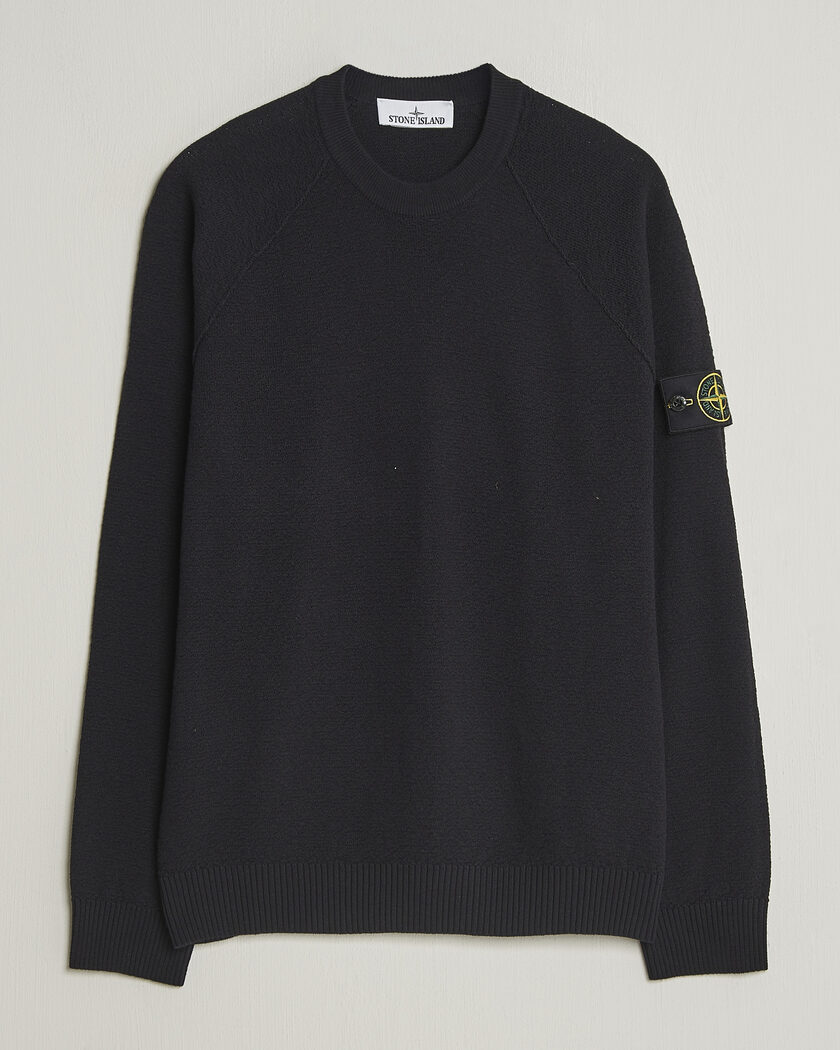 Gran Sasso Cotton/Cashmere Knitted Crew Neck Sweater Navy Melange