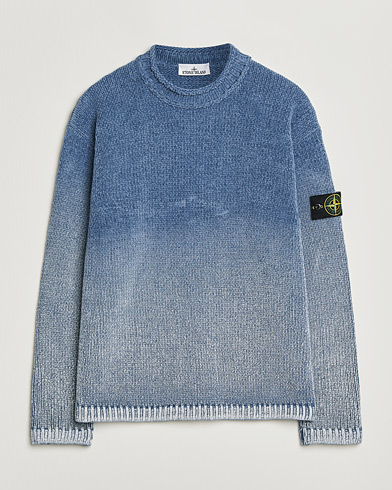 Stone Island Cotton Chenille Degrade Print Crewneck Dark Blue – Blue