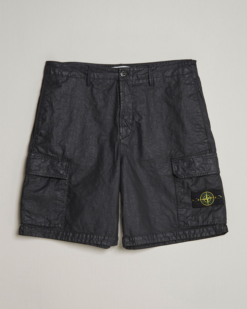 Stone Island Nylon Panama Cargo Shorts Black – Black
