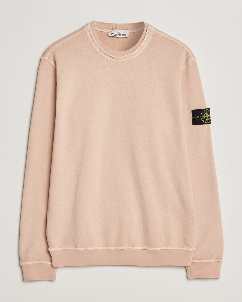 Stone Island Garment Dyed Cotton Old Effect Sweatshirt Musk at