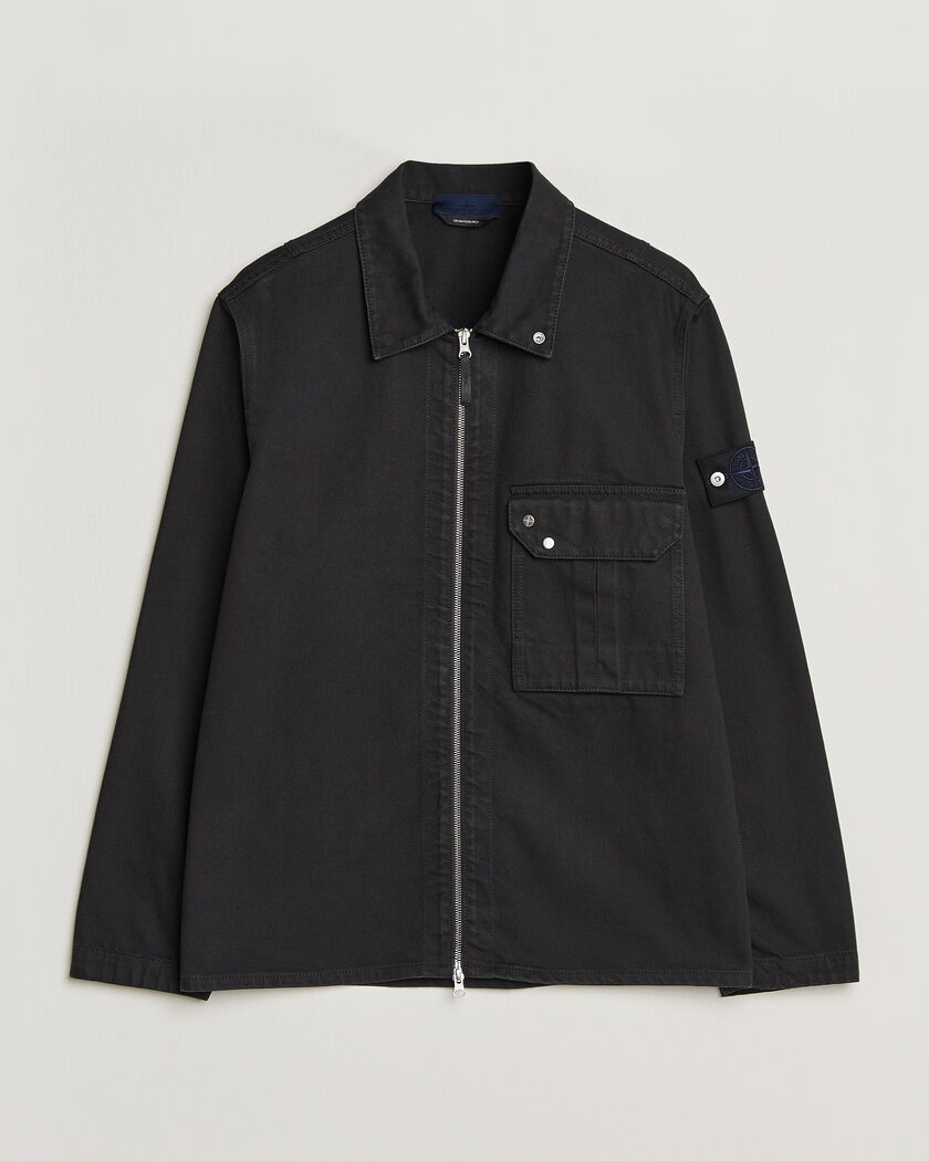 Stone Island Denim Zip Overshirt Black – Black