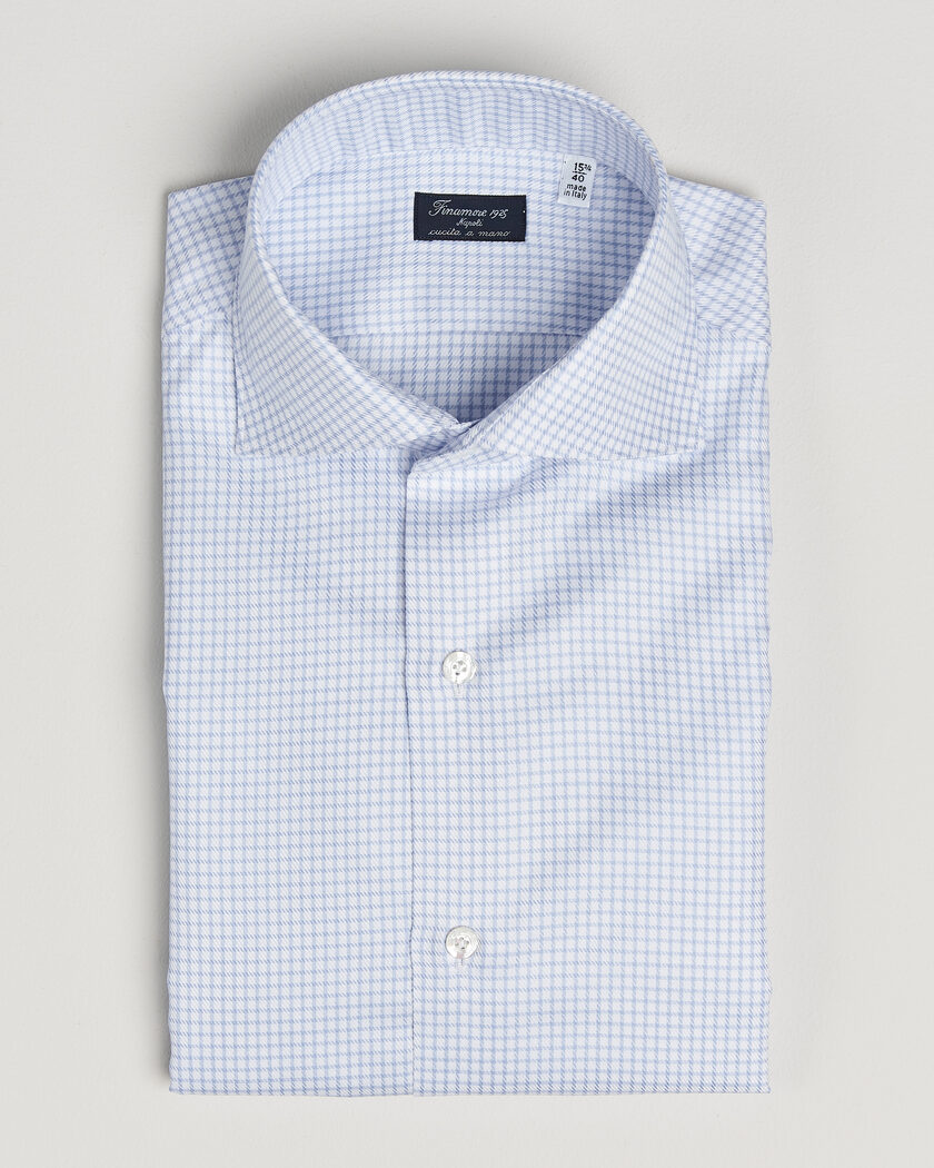 Finamore Napoli Milano Slim Fit Classic Shirt Light Blue at