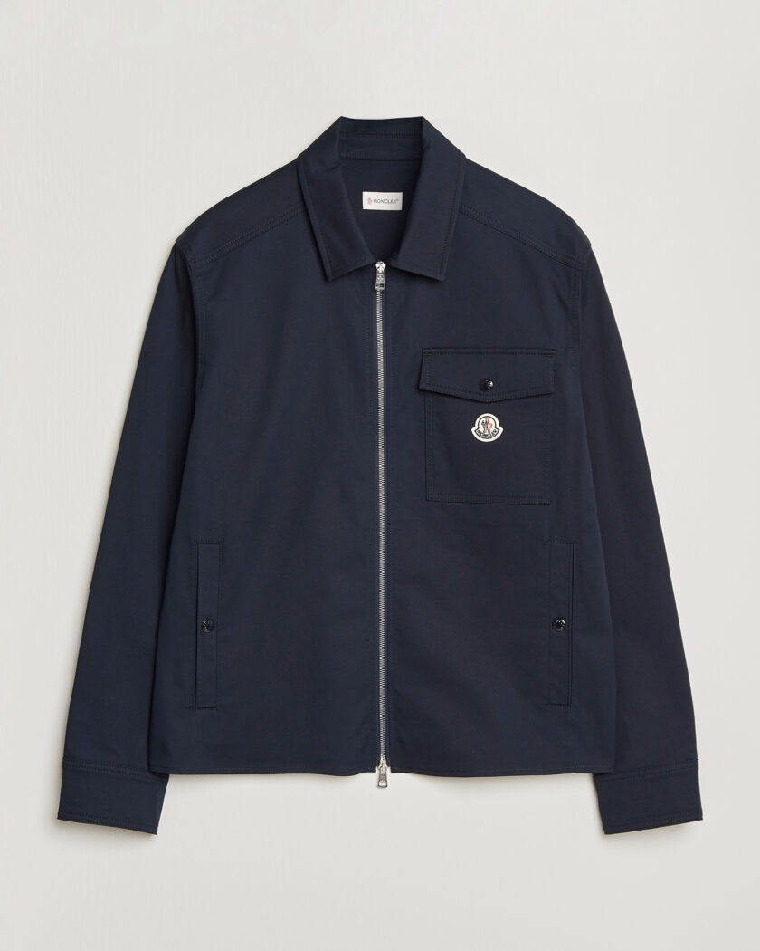 C.P. Company Broken Linen/Cotton Garment Dyed Overshirt Navy at