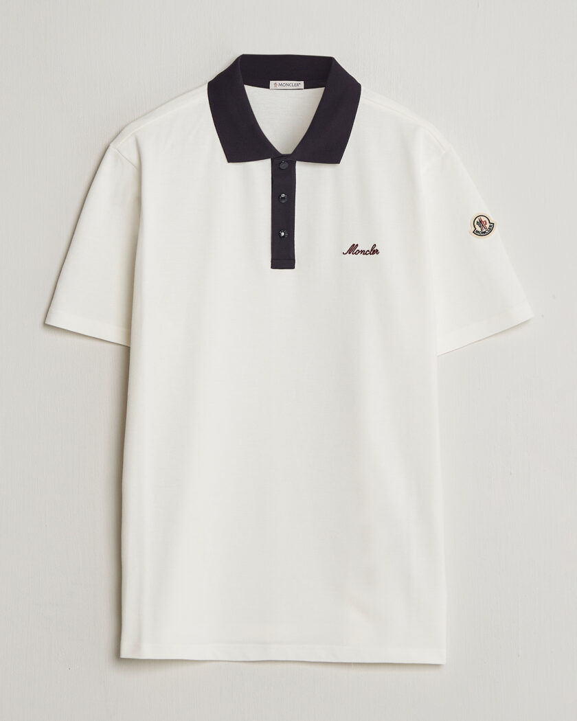 Auralee Wool Rib Knit Skipper Polo Ecru at CareOfCarl.com