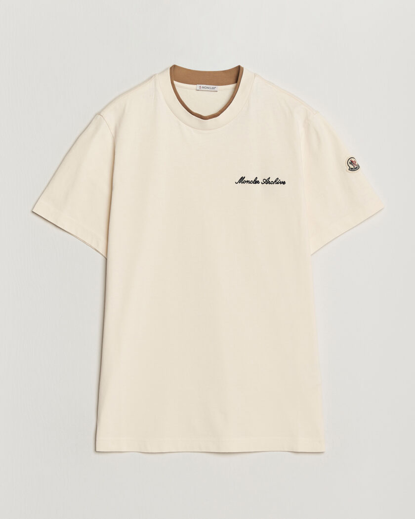 Moncler Lettering Logo T-Shirt White at CareOfCarl.com