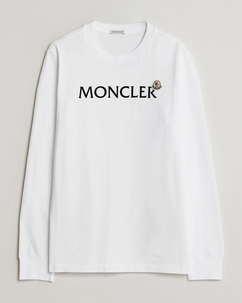 Moncler Lettering Logo Long Sleeve T-Shirt White – White