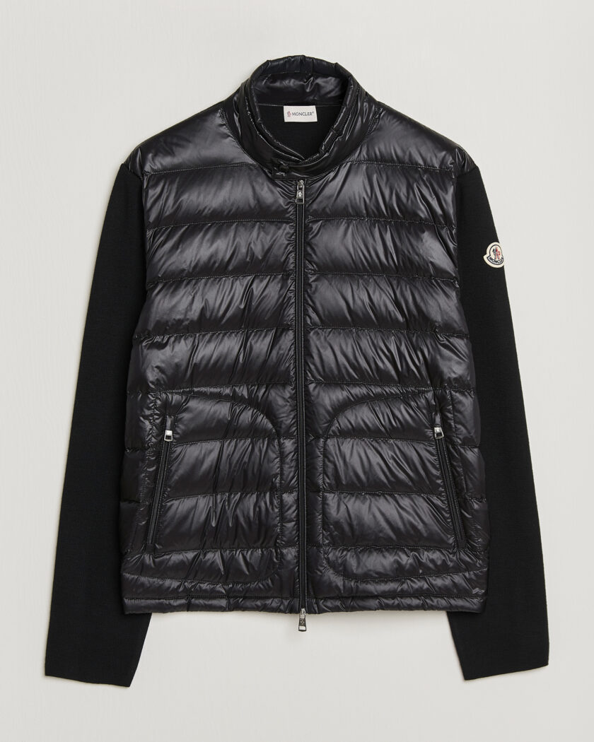 Moncler Hybrid Laque Zip Cardigan Black – Black