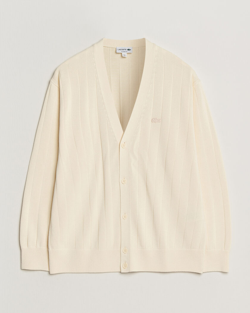 BEAMS PLUS Argyle Mesh Cardigan Light Beige at CareOfCarl.com