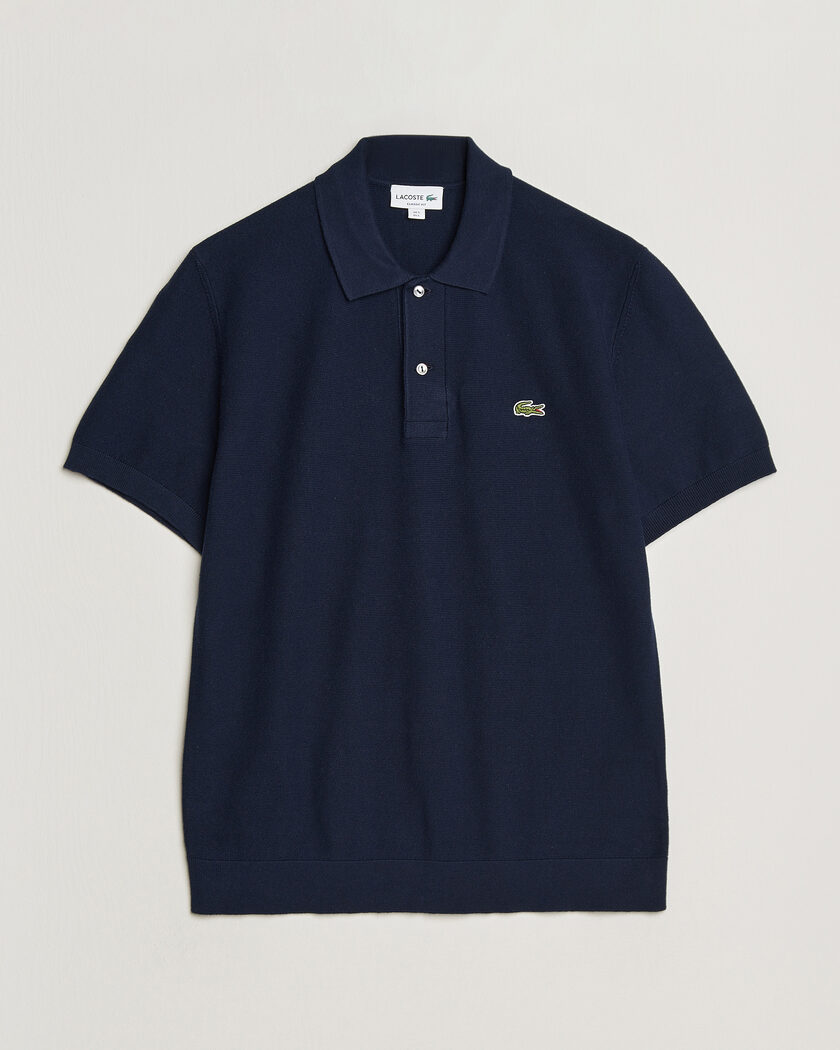 Lacoste Cotton Knitted Polo Navy Blue – Blue
