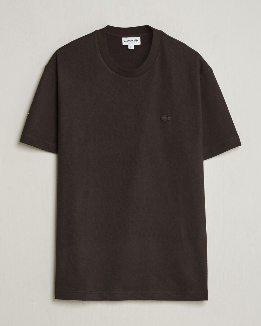 Lacoste Textured Cotton T-Shirt Buffalo Brown – Brown