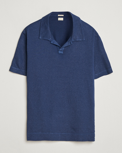Massimo Alba Aruba Cotton/Linen Polo Midnight Blue – Blue