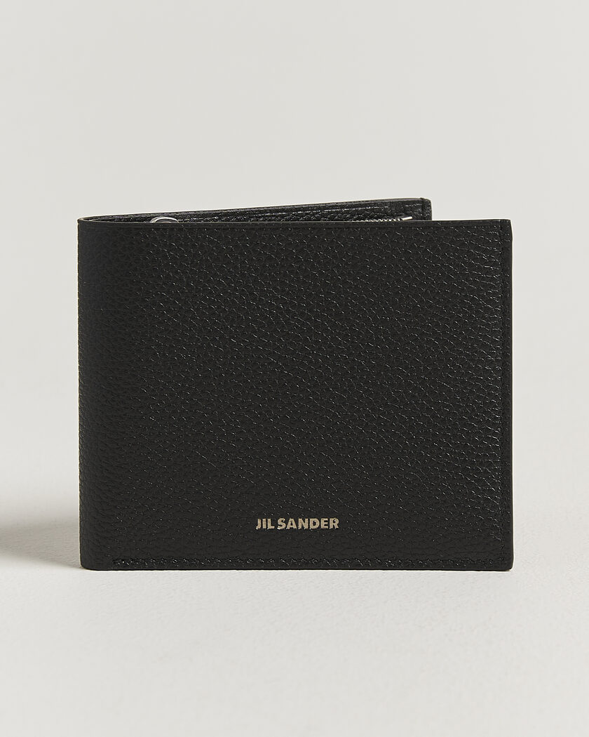 Jil Sander Grain Leather Zip Wallet Black – Black