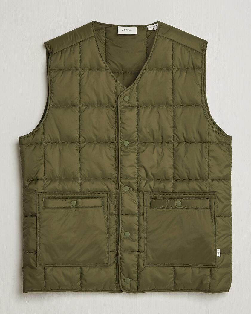 TAION V NECK ZIP VEST オリーブグリーン L TAION - Military V-Neck Zip Down Vest in Olive – gravitypope