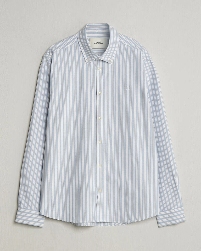 LES DEUX Konrad Striped Oxford Shirt Allure Blue – Blue