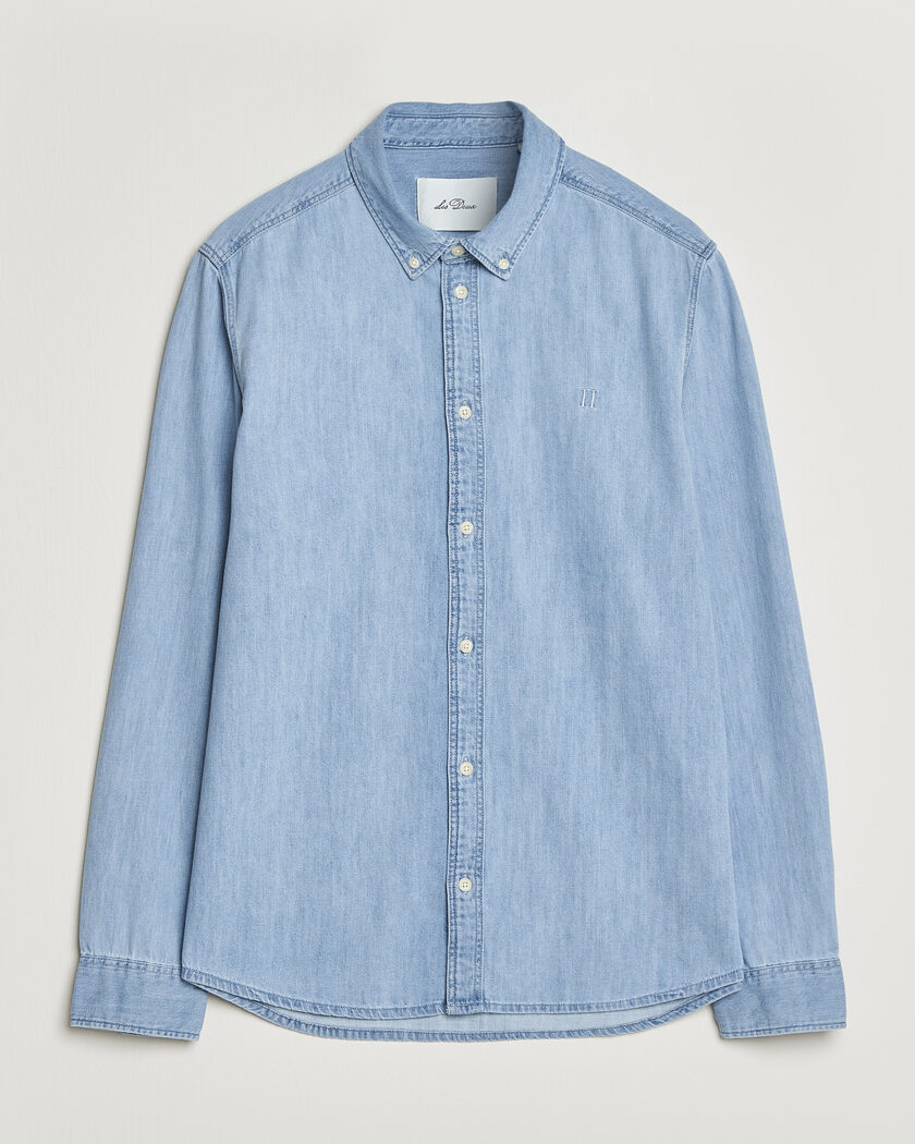 LES DEUX Konrad Denim Shirt Light Indigo Wash – Blue