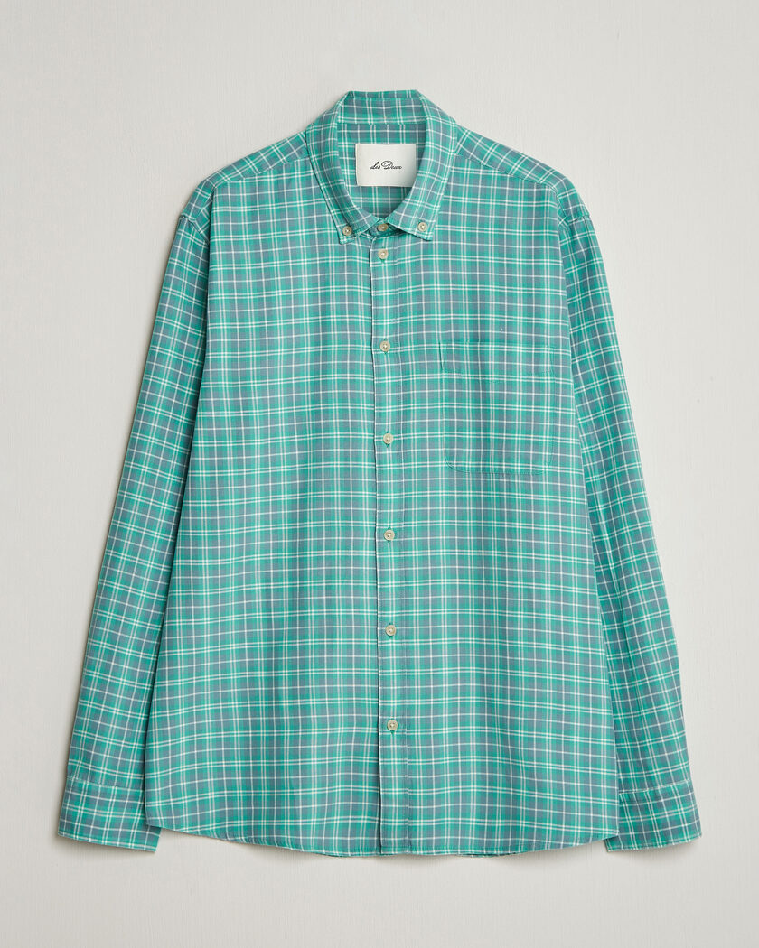 LES DEUX Kent Check Shirt Allure Blue – Green
