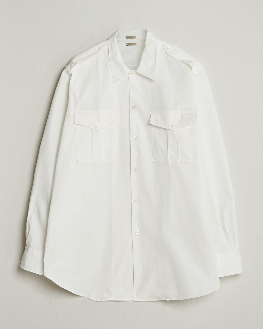 Stone Island Garment Dyed Cotton Canvas Overshirt White at