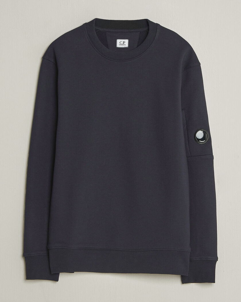 C.P. Company Cotton Crepe Special Dyed Knitted Crewneck Navy at