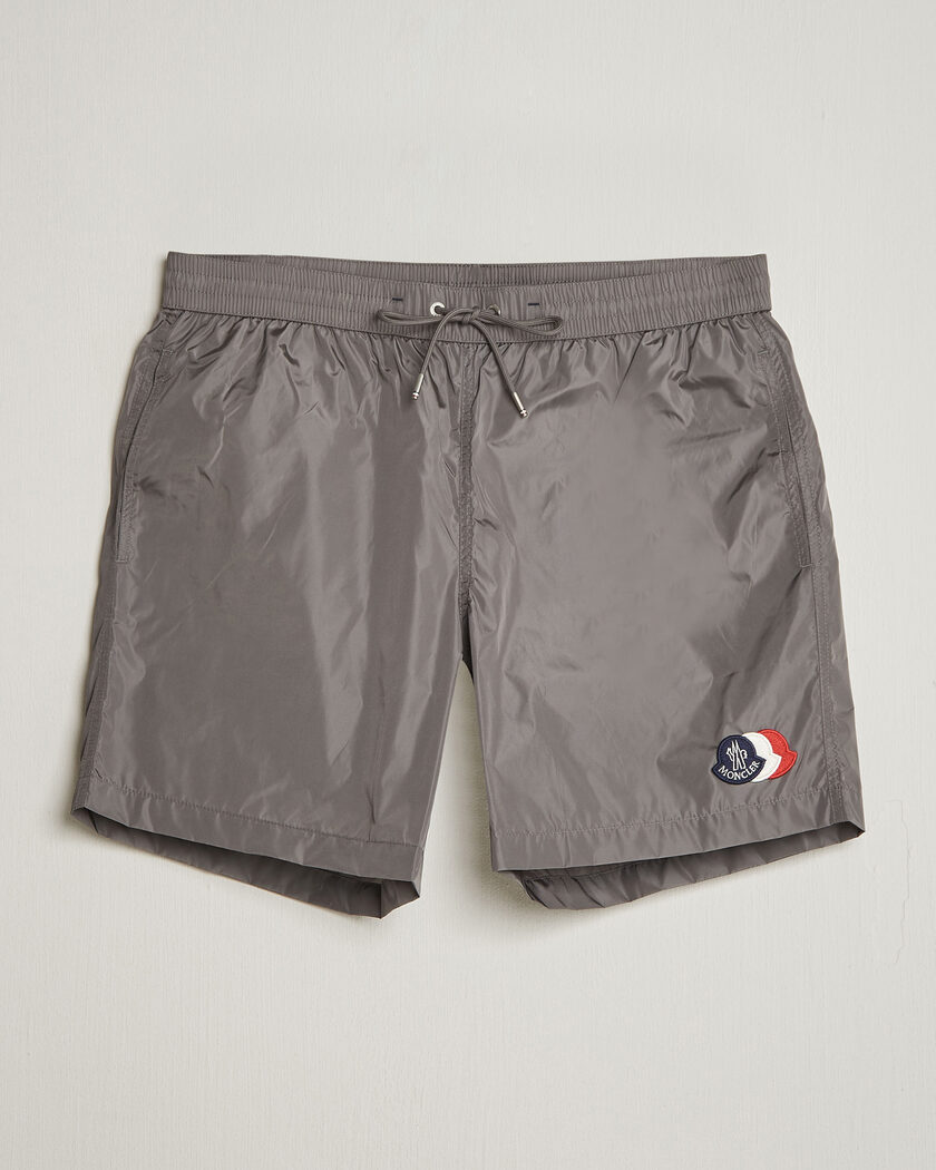 Moncler Tricolore Logo Swim Shorts Grey – Grey
