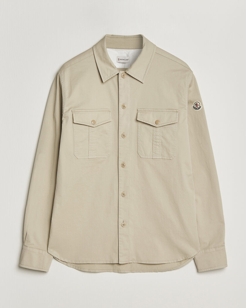 Stone Island Garment Dyed Organic Cotton Zip Overshirt Beige at