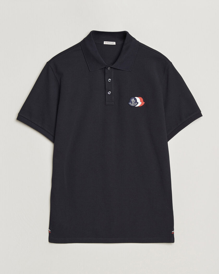 Moncler Contrast Rib Polo Navy at CareOfCarl.com