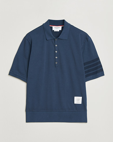 Brunello Cucinelli Short Sleeve Logo Polo Dark Blue at CareOfCarl.com