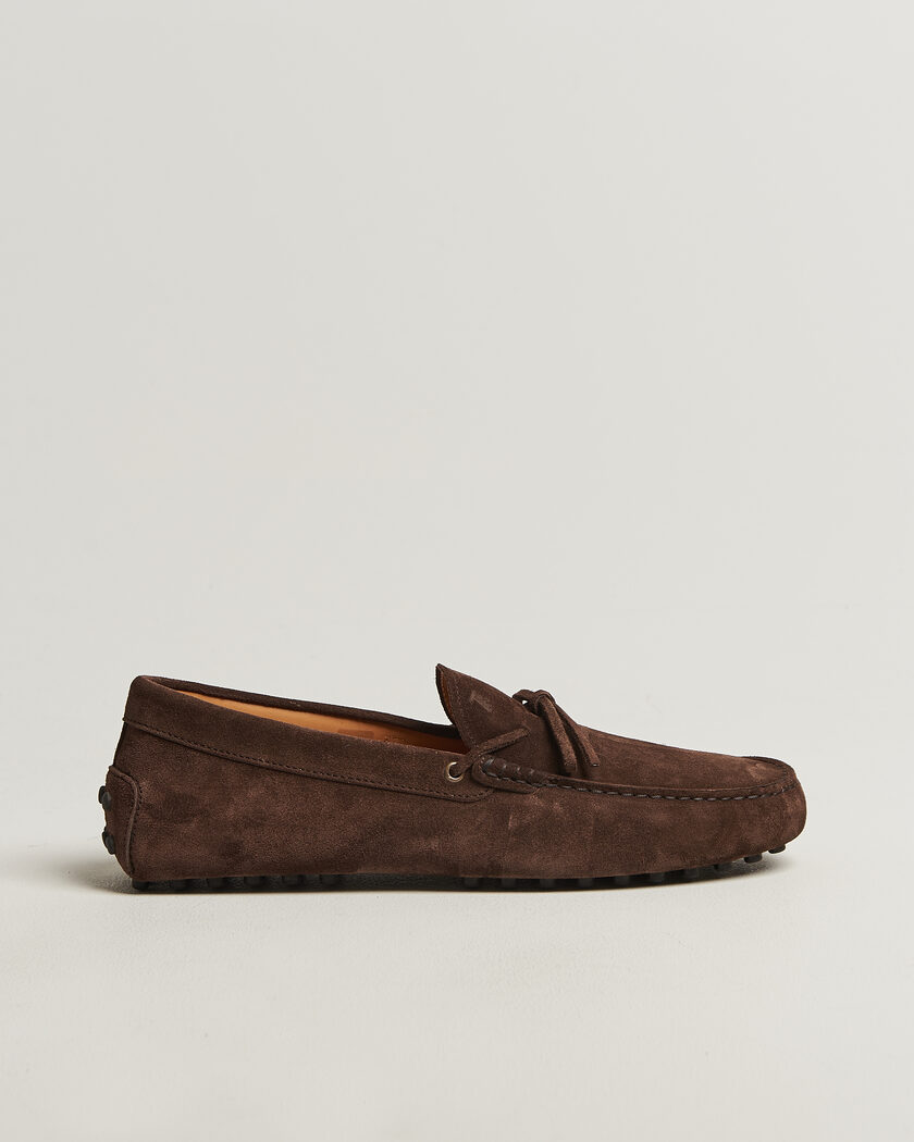 Tod's Lacetto Gommino Carshoe Dark Brown Suede – Brown