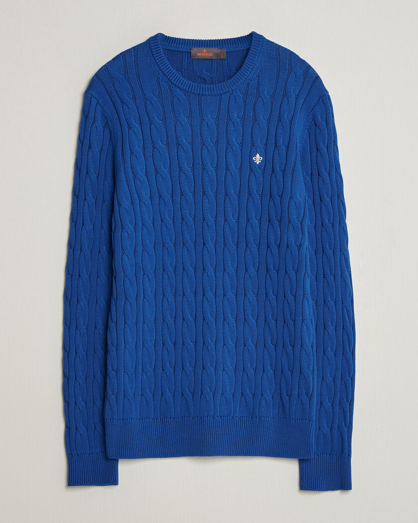 A Day's March Brodick Lambswool Sweater Navy at CareOfCarl.com