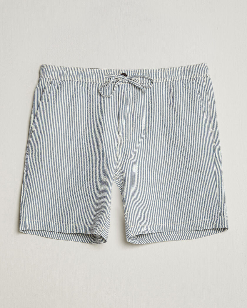 Morris Fenix Seersucker Shorts Light Blue – Blue