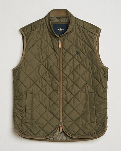 Morris Teddy Quilted Vest Green – Green