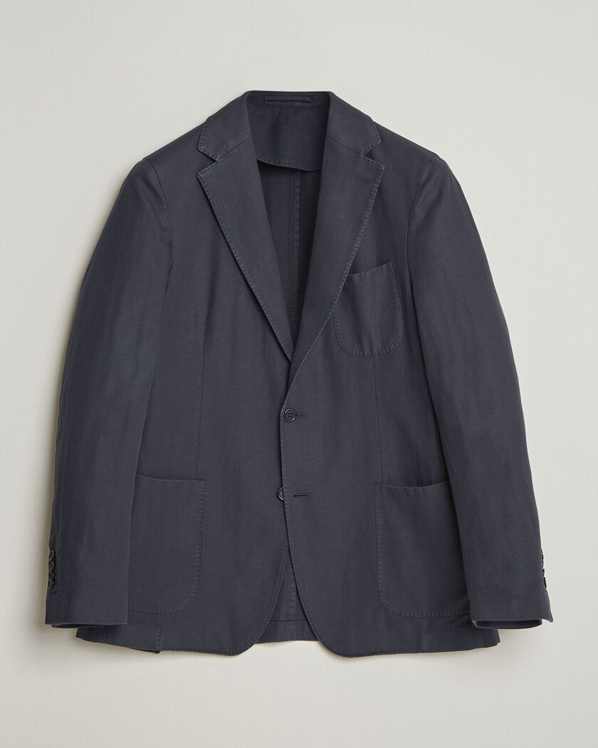 Lardini Loro Piana Jersey Piquet Cotton Blazer Navy at CareOfCarl.com