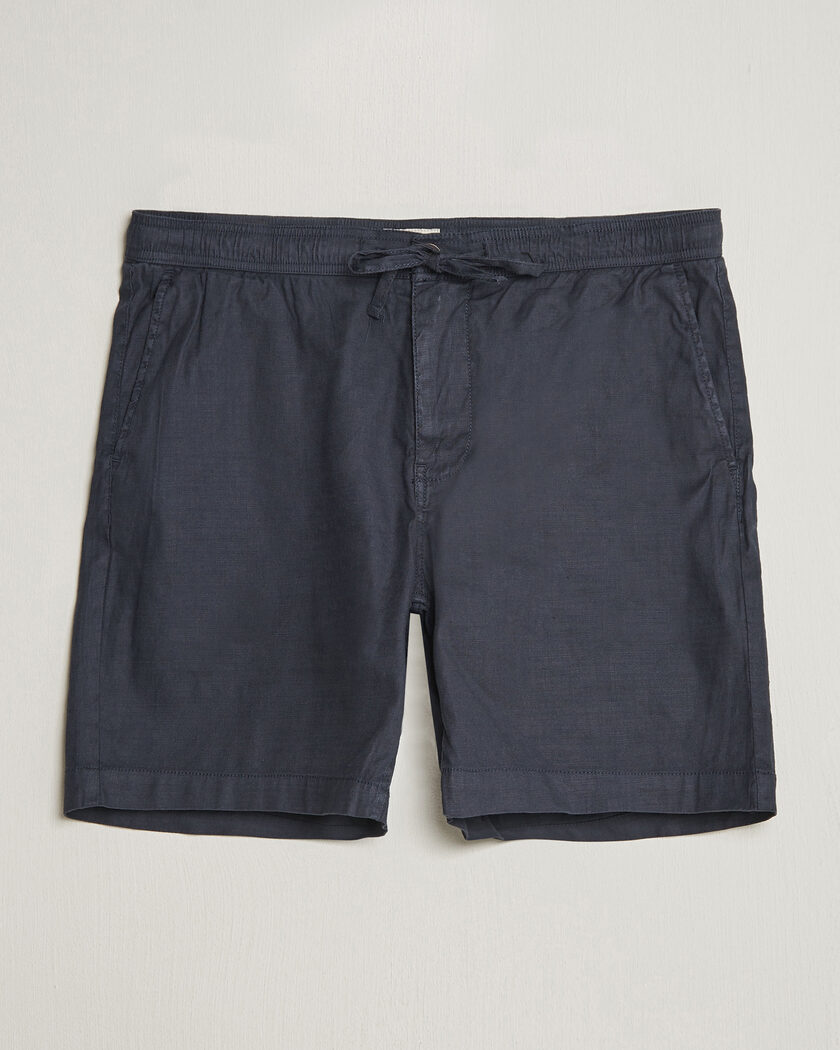  Morris Fenix Linen Shorts Dark Blue – Blue