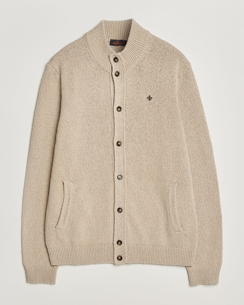 BEAMS PLUS Argyle Mesh Cardigan Light Beige at CareOfCarl.com