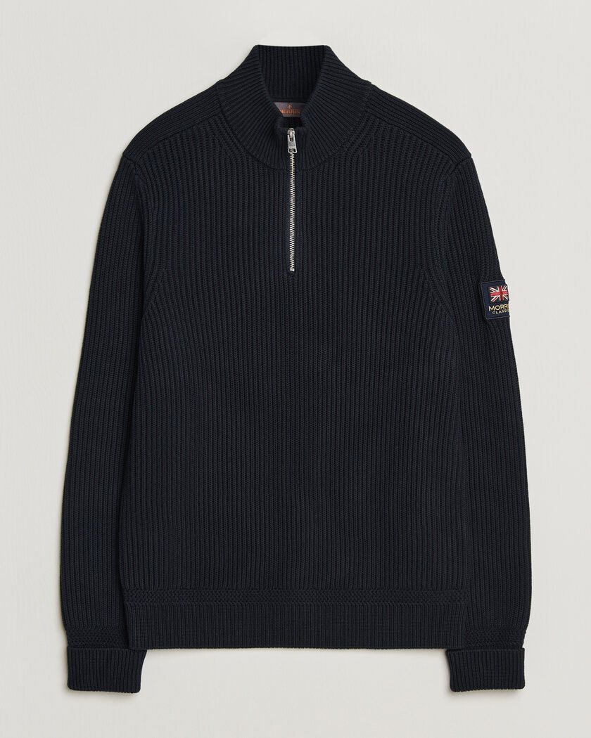 Stone Island Knitted Lambwool Half Button Zip Navy Blue at