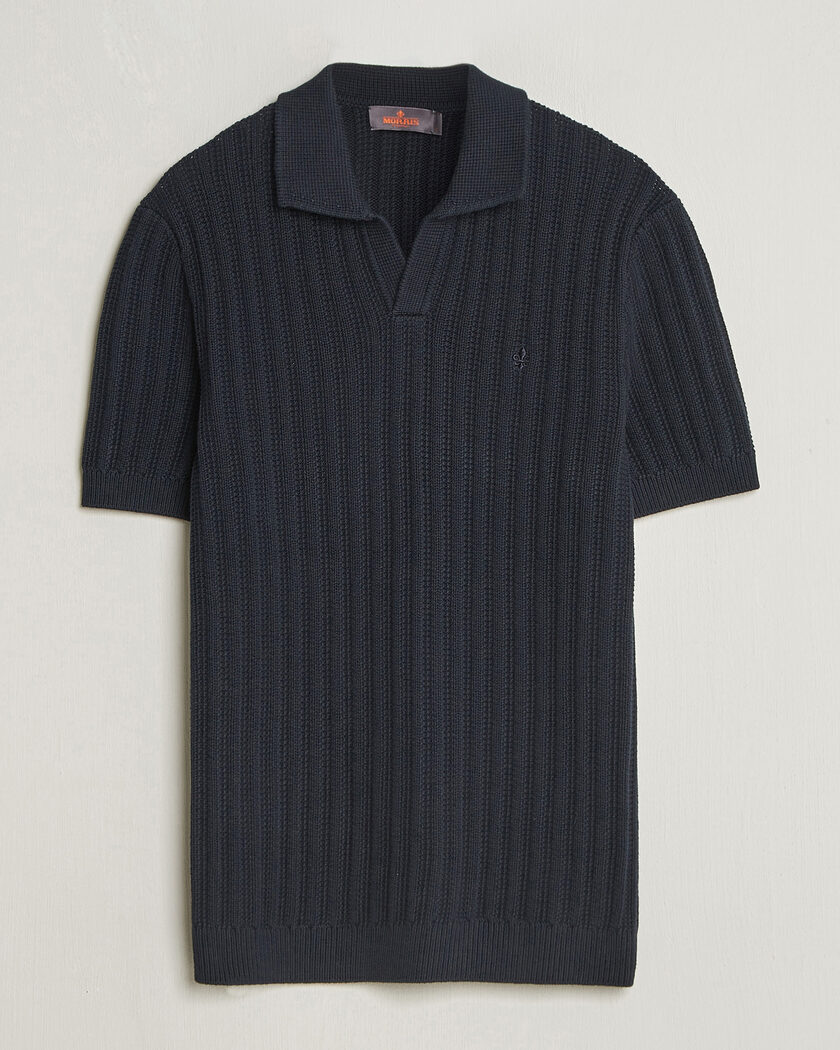 John Smedley Adrian Slim Fit Sea Island Cotton Polo Delft Blue at