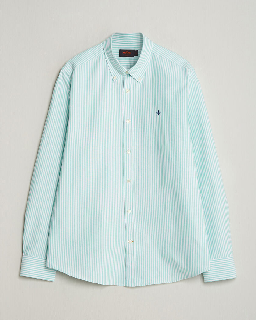 Morris Douglas Striped Oxford Shirt Green – Green