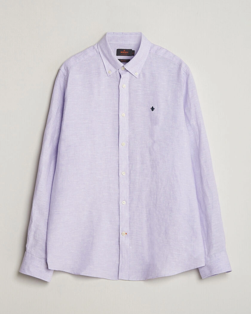 Morris Douglas Button Down Linen Shirt Purple – Purple
